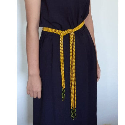 Yellow and black long multi-use jewelry piece - Annie Sakhamo