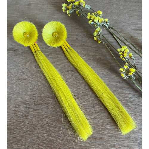 Flower Child-Yellow Tribal Ethnic Earrings (Medium )